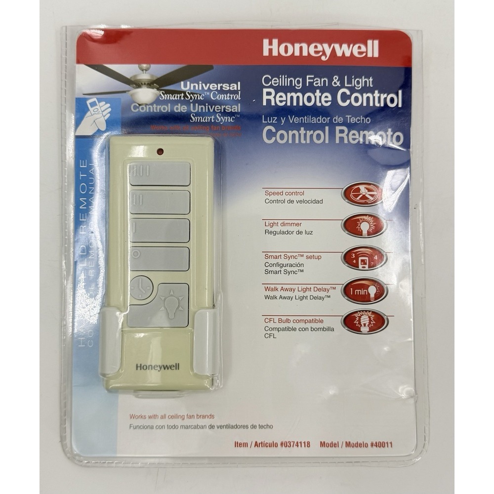 Honeywell Universal Smart Sync Ceiling Fan & Light Remote Control 40011 Open Box